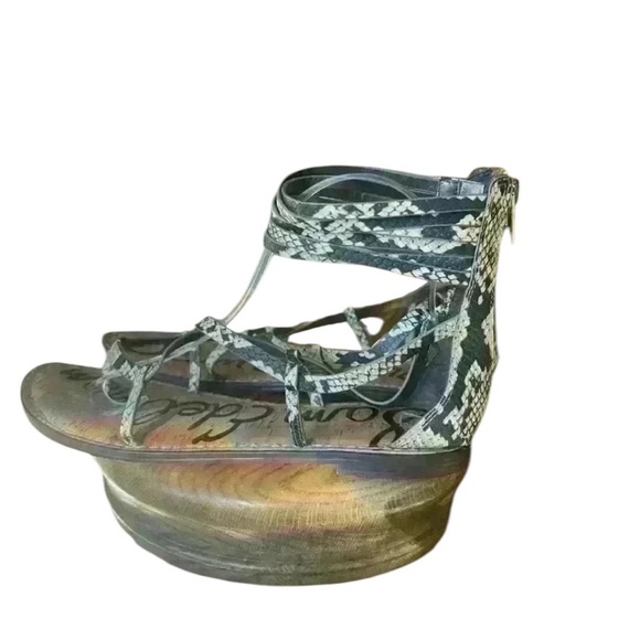 Sam Edelman Glenda gladiator snake embossed sandals. Good condition. Size 9.5. - Picture 1 of 14